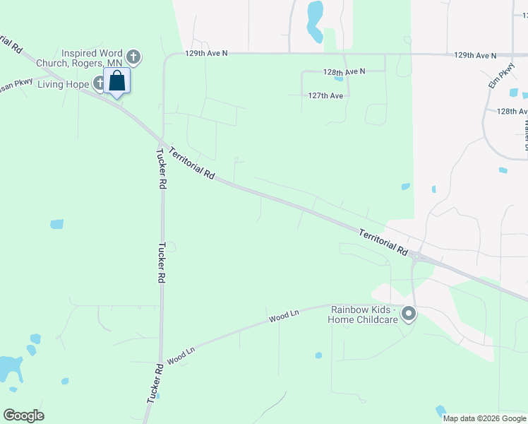 map of restaurants, bars, coffee shops, grocery stores, and more near 23915 Territorial Road in Rogers