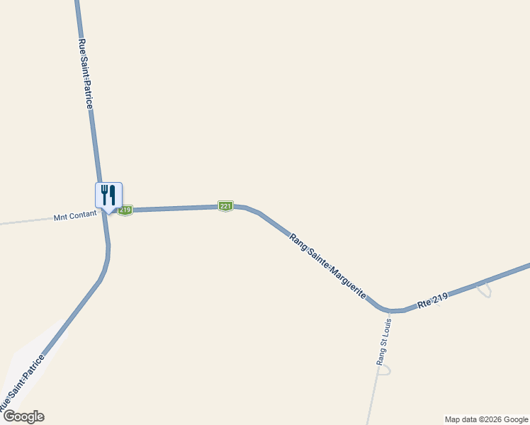 map of restaurants, bars, coffee shops, grocery stores, and more near 58 Rang Sainte-Marguerite in Sherrington