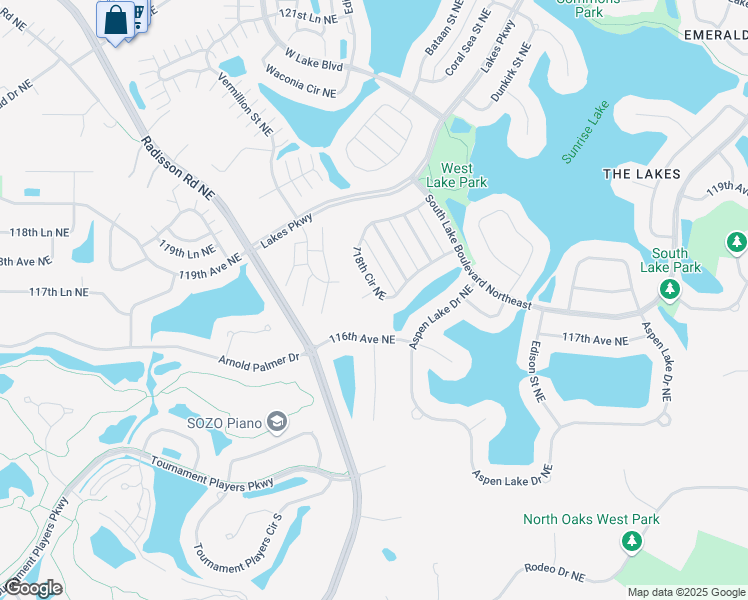 map of restaurants, bars, coffee shops, grocery stores, and more near 2740 118th Court Northeast in Blaine