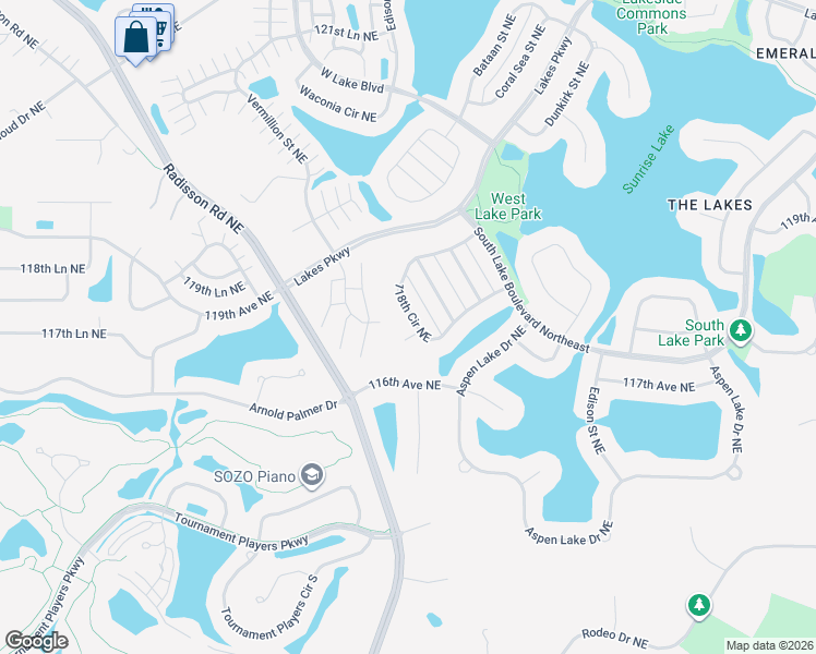 map of restaurants, bars, coffee shops, grocery stores, and more near 2740 118th Court Northeast in Blaine
