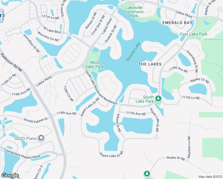 map of restaurants, bars, coffee shops, grocery stores, and more near 11887 Dunkirk Circle Northeast in Blaine
