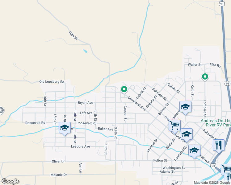 map of restaurants, bars, coffee shops, grocery stores, and more near 799 9th Street in Salmon