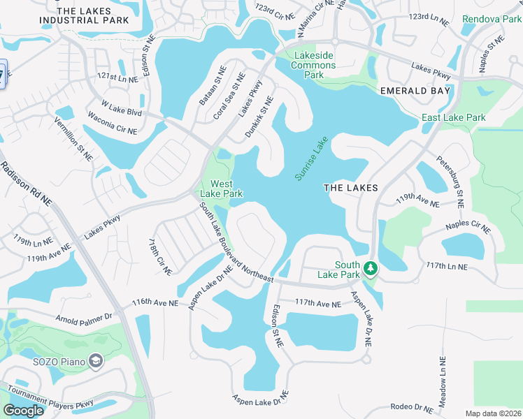 map of restaurants, bars, coffee shops, grocery stores, and more near 11841 Dunkirk Circle Northeast in Blaine