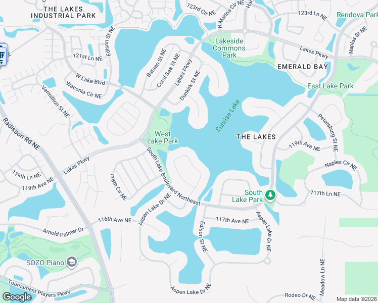 map of restaurants, bars, coffee shops, grocery stores, and more near 11841 Dunkirk Circle Northeast in Blaine