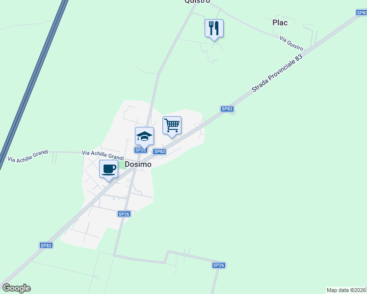 map of restaurants, bars, coffee shops, grocery stores, and more near 32 Via B. Ferrari in Provincia di Cremona