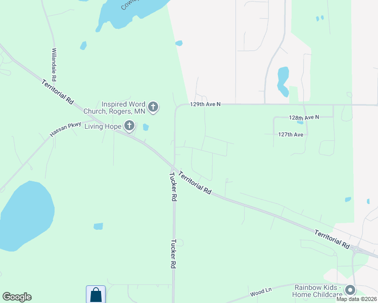 map of restaurants, bars, coffee shops, grocery stores, and more near 12780 Tucker Road in Rogers