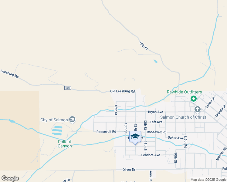 map of restaurants, bars, coffee shops, grocery stores, and more near Old Leesburg Road in Salmon