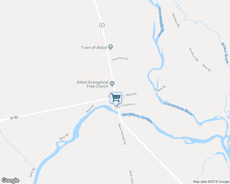 map of restaurants, bars, coffee shops, grocery stores, and more near 121 Main Road in Abbot