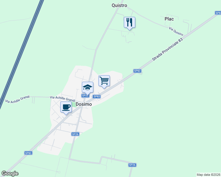 map of restaurants, bars, coffee shops, grocery stores, and more near 32 Via B. Ferrari in Provincia di Cremona