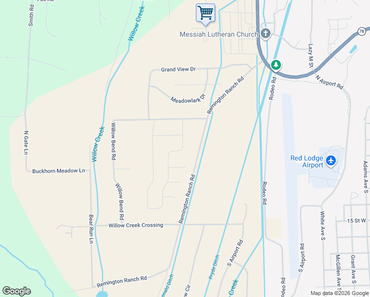 map of restaurants, bars, coffee shops, grocery stores, and more near 7 Big Sky Loop in Red Lodge
