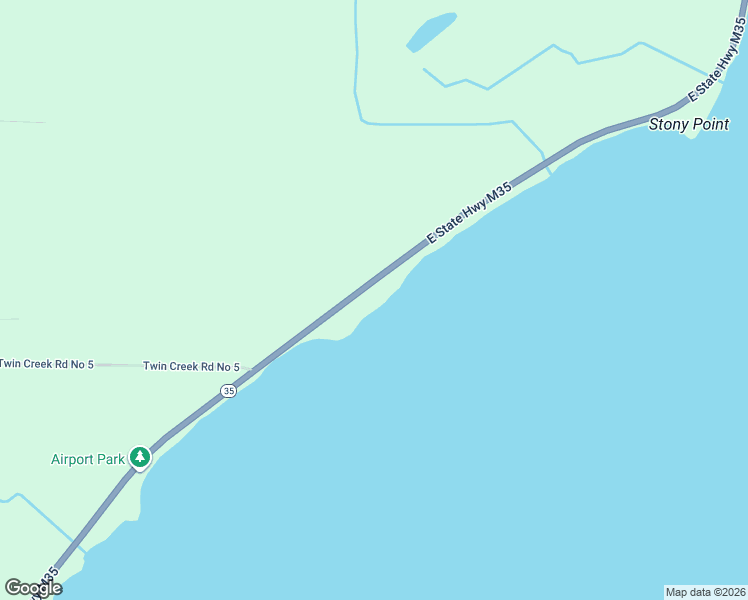 map of restaurants, bars, coffee shops, grocery stores, and more near Highway 35 in Menominee