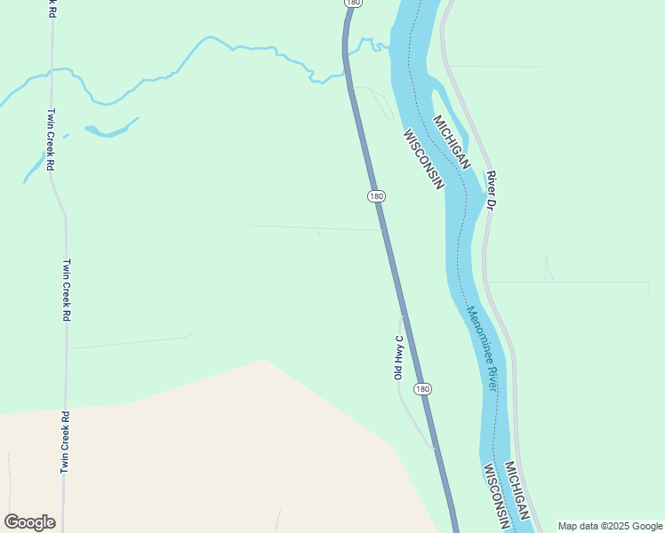 map of restaurants, bars, coffee shops, grocery stores, and more near N6459 State Highway 180 in Marinette