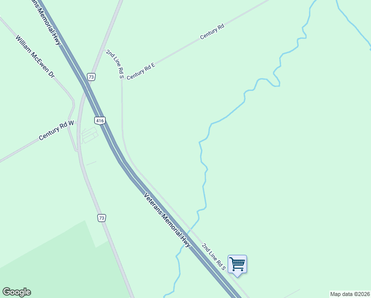map of restaurants, bars, coffee shops, grocery stores, and more near 5815 2nd Line Road South in Ottawa