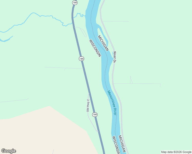 map of restaurants, bars, coffee shops, grocery stores, and more near 6454 Wisconsin 180 Trunk in Marinette