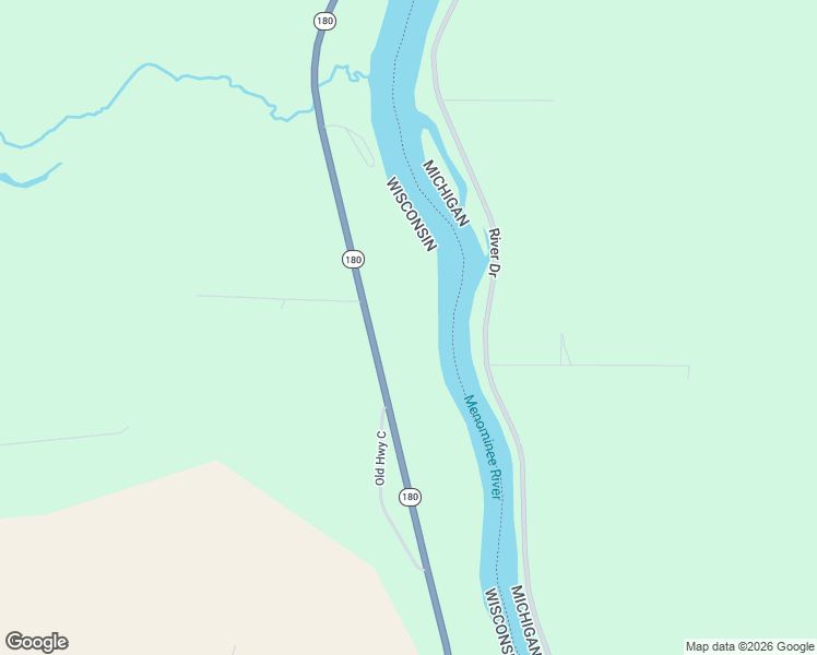 map of restaurants, bars, coffee shops, grocery stores, and more near 6454 Wisconsin 180 Trunk in Marinette