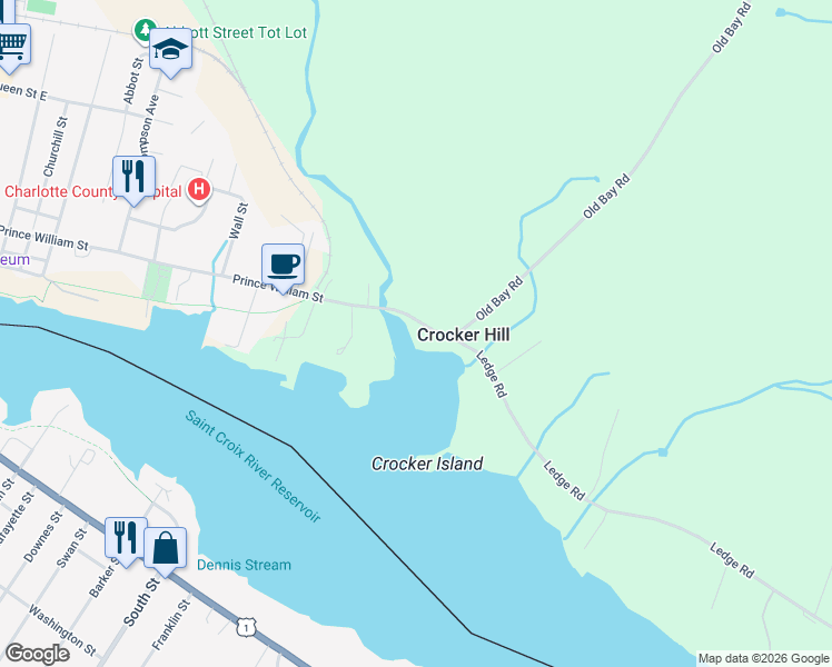 map of restaurants, bars, coffee shops, grocery stores, and more near 169 Ledge Road in Dufferin