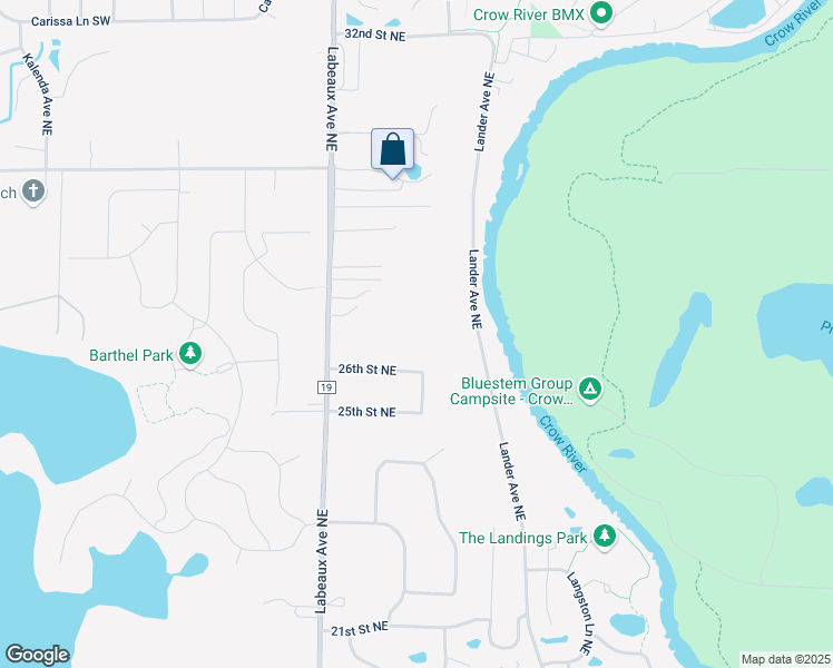 map of restaurants, bars, coffee shops, grocery stores, and more near 11166 26th Street Northeast in Saint Michael