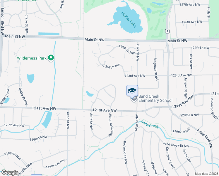 map of restaurants, bars, coffee shops, grocery stores, and more near 977 122nd Lane Northwest in Minneapolis