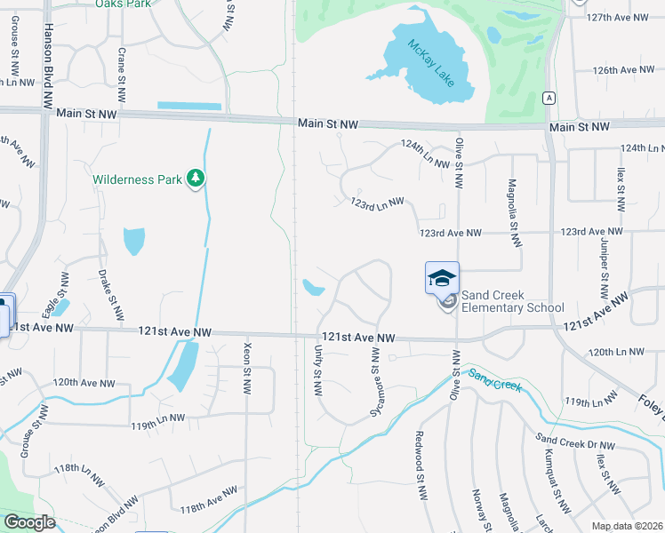 map of restaurants, bars, coffee shops, grocery stores, and more near 1009 122nd Avenue Northwest in Minneapolis