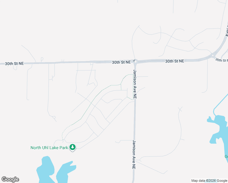 map of restaurants, bars, coffee shops, grocery stores, and more near 9382 28th Street Northeast in Saint Michael