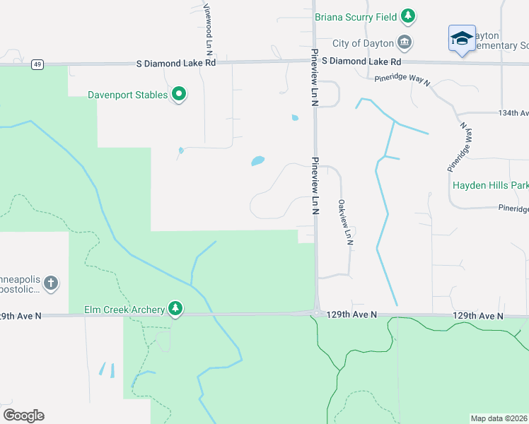 map of restaurants, bars, coffee shops, grocery stores, and more near 13140 Granstrom Circle in Dayton