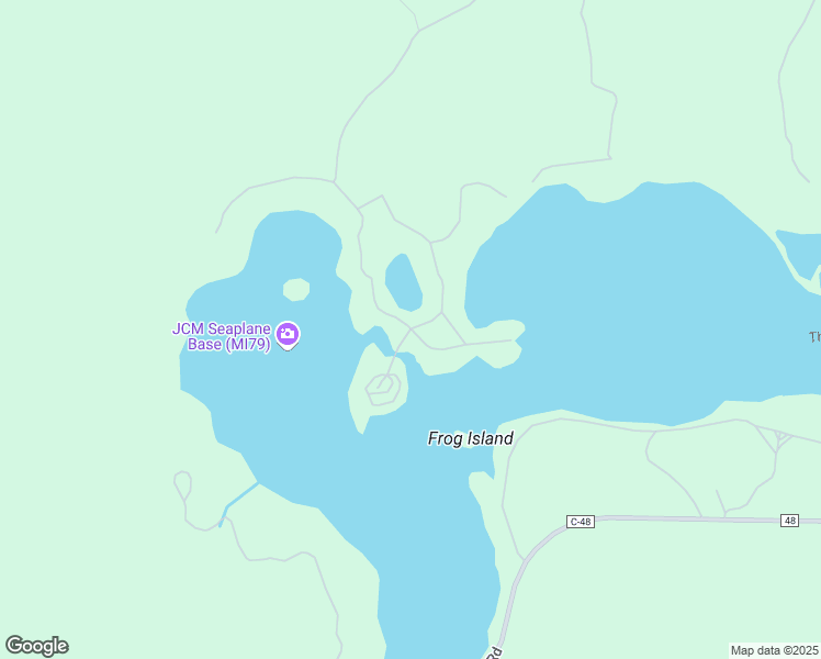 map of restaurants, bars, coffee shops, grocery stores, and more near Horner Island Trail in Charlevoix County