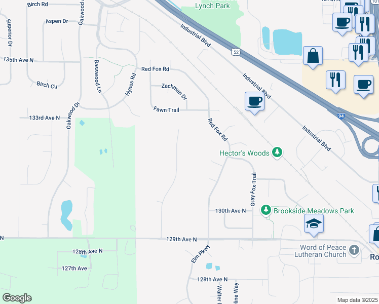 map of restaurants, bars, coffee shops, grocery stores, and more near 13120 Arthur Street in Rogers