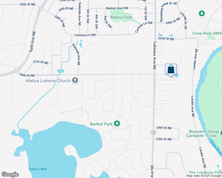 map of restaurants, bars, coffee shops, grocery stores, and more near 10507 30th Street Northeast in Saint Michael