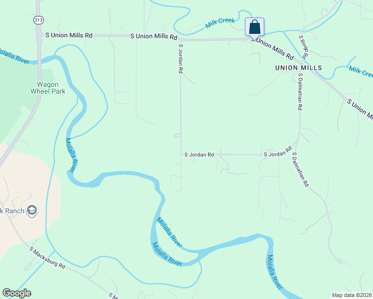 map of restaurants, bars, coffee shops, grocery stores, and more near 14745 South Jordan Road in Mulino