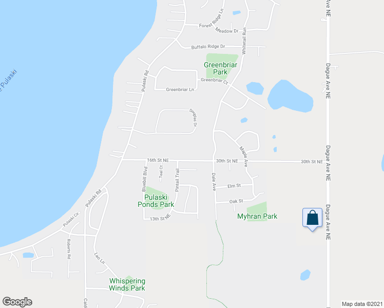 map of restaurants, bars, coffee shops, grocery stores, and more near 1611 16th Street Northeast in Buffalo