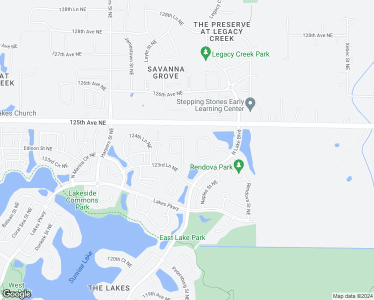 map of restaurants, bars, coffee shops, grocery stores, and more near 12405 Midway Circle Northeast in Blaine