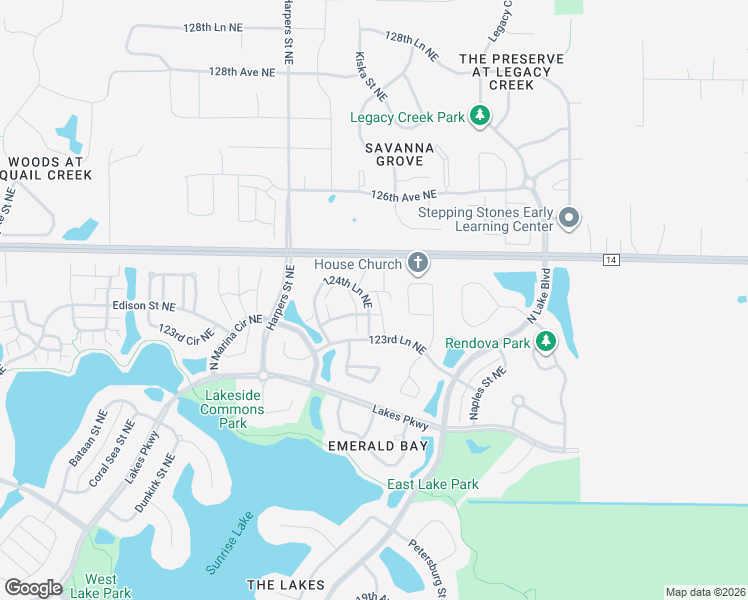 map of restaurants, bars, coffee shops, grocery stores, and more near 3232 124th Avenue Northeast in Blaine