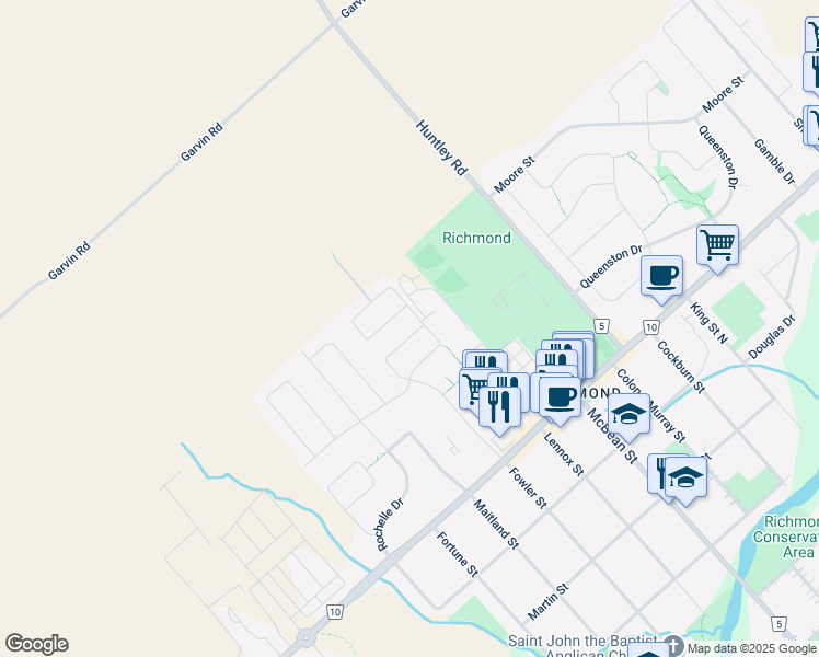 map of restaurants, bars, coffee shops, grocery stores, and more near 81 Nixon Farm Drive in Ottawa