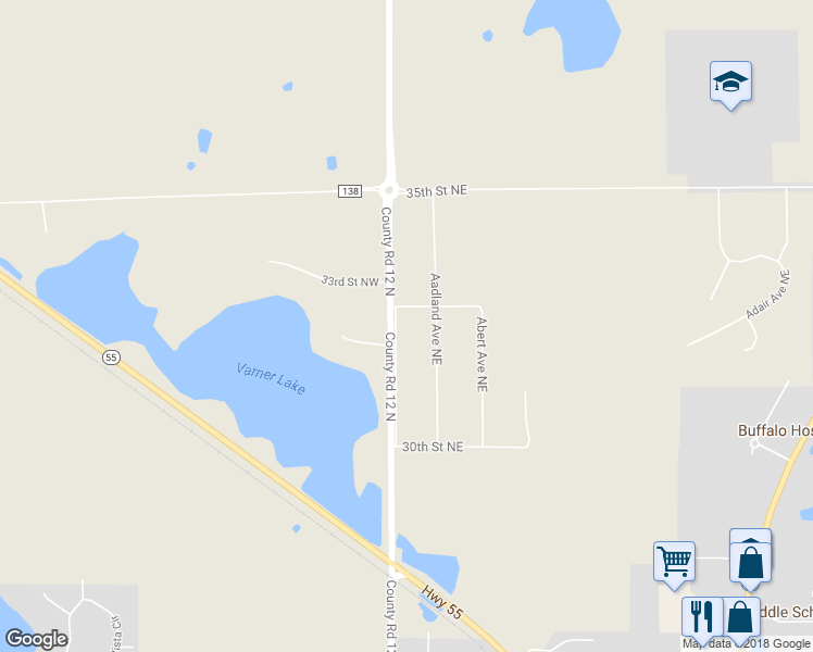 map of restaurants, bars, coffee shops, grocery stores, and more near 3238 Meridian Avenue Northeast in Buffalo