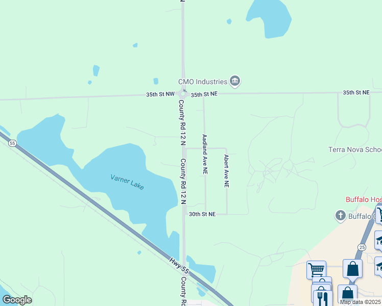 map of restaurants, bars, coffee shops, grocery stores, and more near 3238 Meridian Avenue Northeast in Buffalo