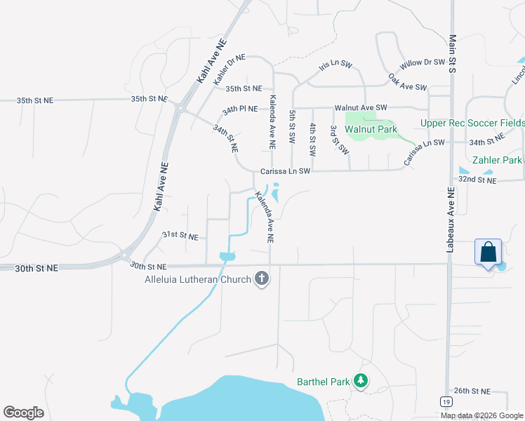 map of restaurants, bars, coffee shops, grocery stores, and more near 3160 Kalberg Court Northeast in Saint Michael