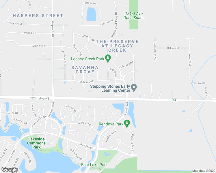 map of restaurants, bars, coffee shops, grocery stores, and more near 12516 Naples Street Northeast in Minneapolis