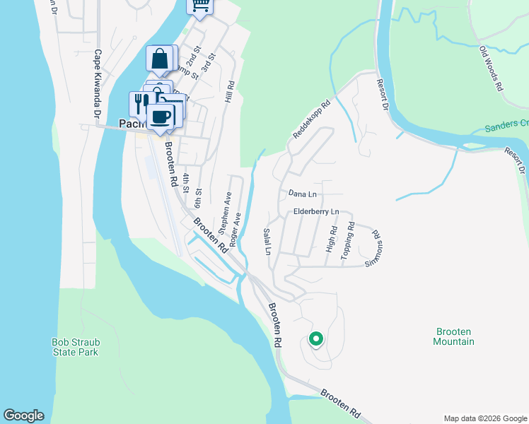 map of restaurants, bars, coffee shops, grocery stores, and more near 35400 Salal Lane in Cloverdale