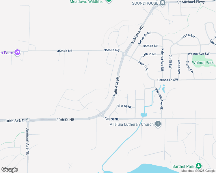 map of restaurants, bars, coffee shops, grocery stores, and more near 3253-3357 Kahl Avenue Northeast in Saint Michael