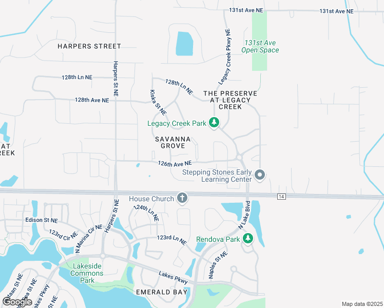 map of restaurants, bars, coffee shops, grocery stores, and more near 12608 Midway Court Northeast in Blaine