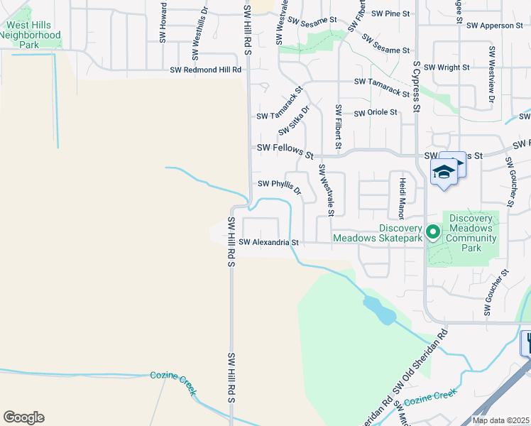 map of restaurants, bars, coffee shops, grocery stores, and more near 1247 Southwest Darci Drive in McMinnville