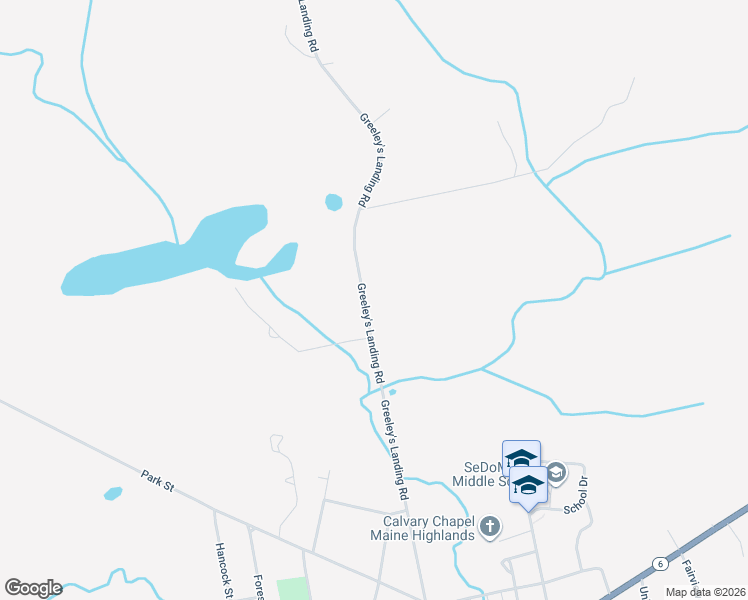 map of restaurants, bars, coffee shops, grocery stores, and more near 246 Greeley's Landing Road in Dover-Foxcroft
