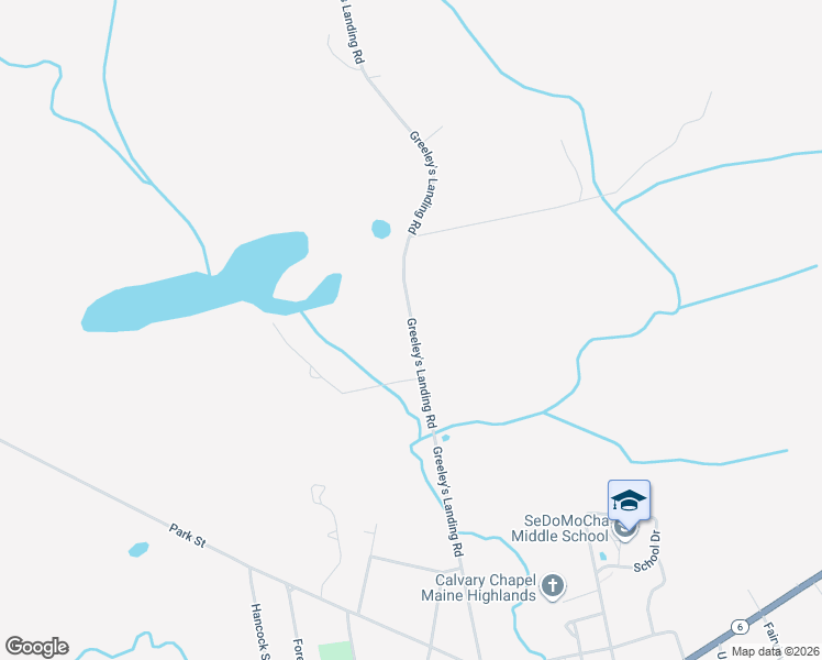 map of restaurants, bars, coffee shops, grocery stores, and more near 246 Greeley's Landing Road in Dover-Foxcroft