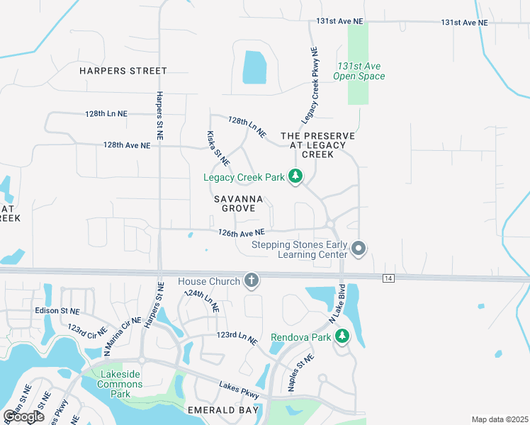 map of restaurants, bars, coffee shops, grocery stores, and more near 12608 Midway Court Northeast in Blaine