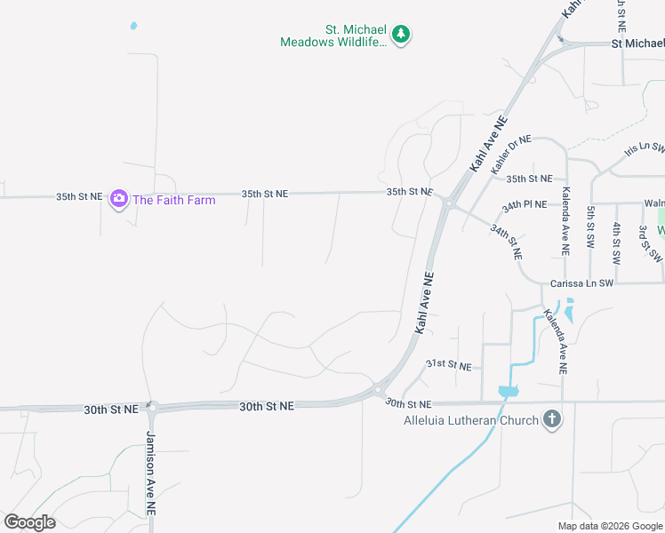 map of restaurants, bars, coffee shops, grocery stores, and more near 9831 35th Street Northeast in Saint Michael
