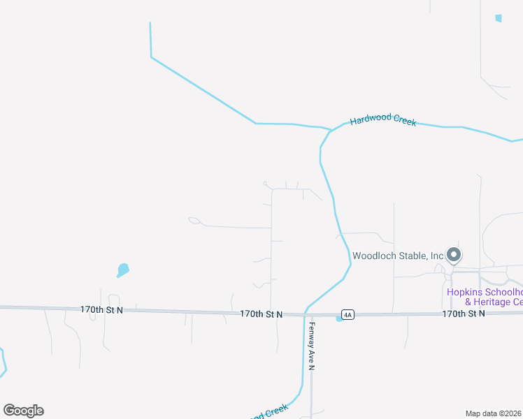 map of restaurants, bars, coffee shops, grocery stores, and more near 17369 Farnham Avenue North in Hugo