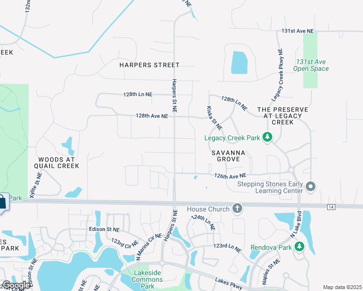 map of restaurants, bars, coffee shops, grocery stores, and more near 3106 127th Avenue Northeast in Blaine