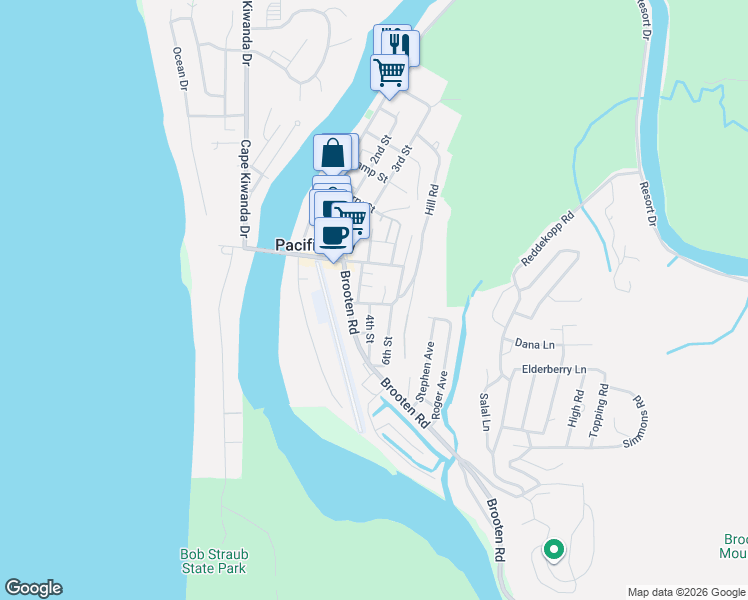map of restaurants, bars, coffee shops, grocery stores, and more near 6570 Haystack Drive in Cloverdale