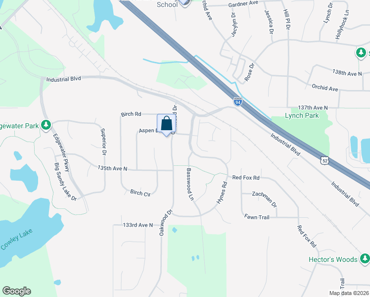 map of restaurants, bars, coffee shops, grocery stores, and more near 13578 Oakwood Drive in Rogers