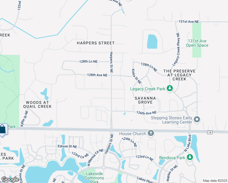 map of restaurants, bars, coffee shops, grocery stores, and more near 3106 127th Avenue Northeast in Blaine